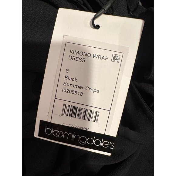 Theory Black Kimono Wrap Dress Women's Size 8 NEW - Picture 8 of 10